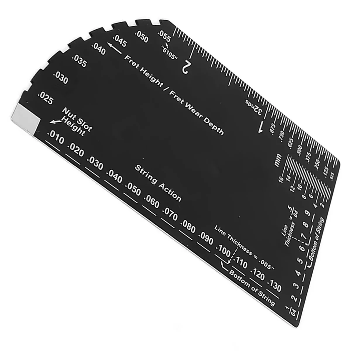 ABLG New String Action Gauge Ruler Guitar Setup Gauge String Fret Luthier Measuring Tool for Electric Acoustic Bass Guitars