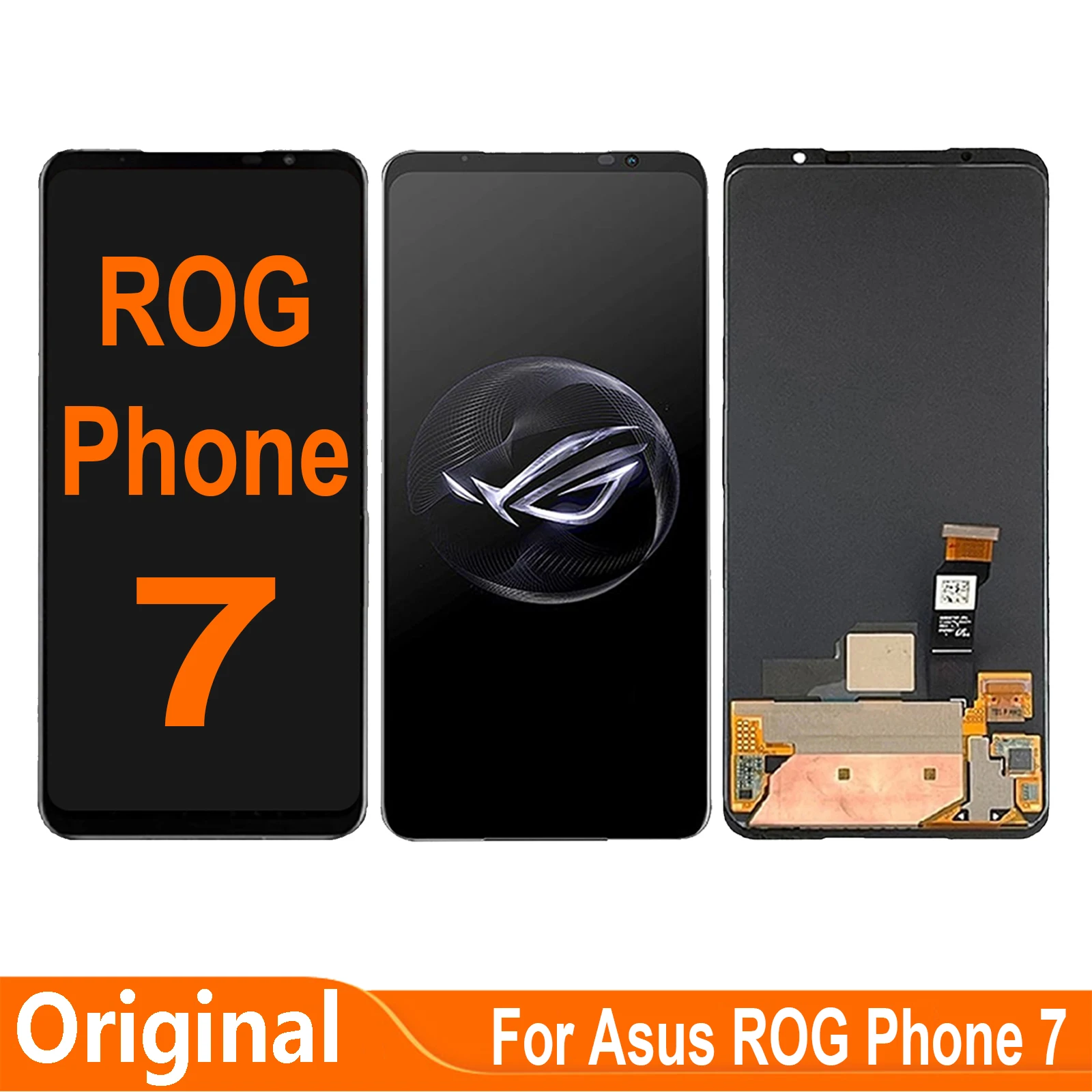 AMOLED For Asus ROG Phone 7 LCD Display Touch Screen Digitizer Assembly Parts