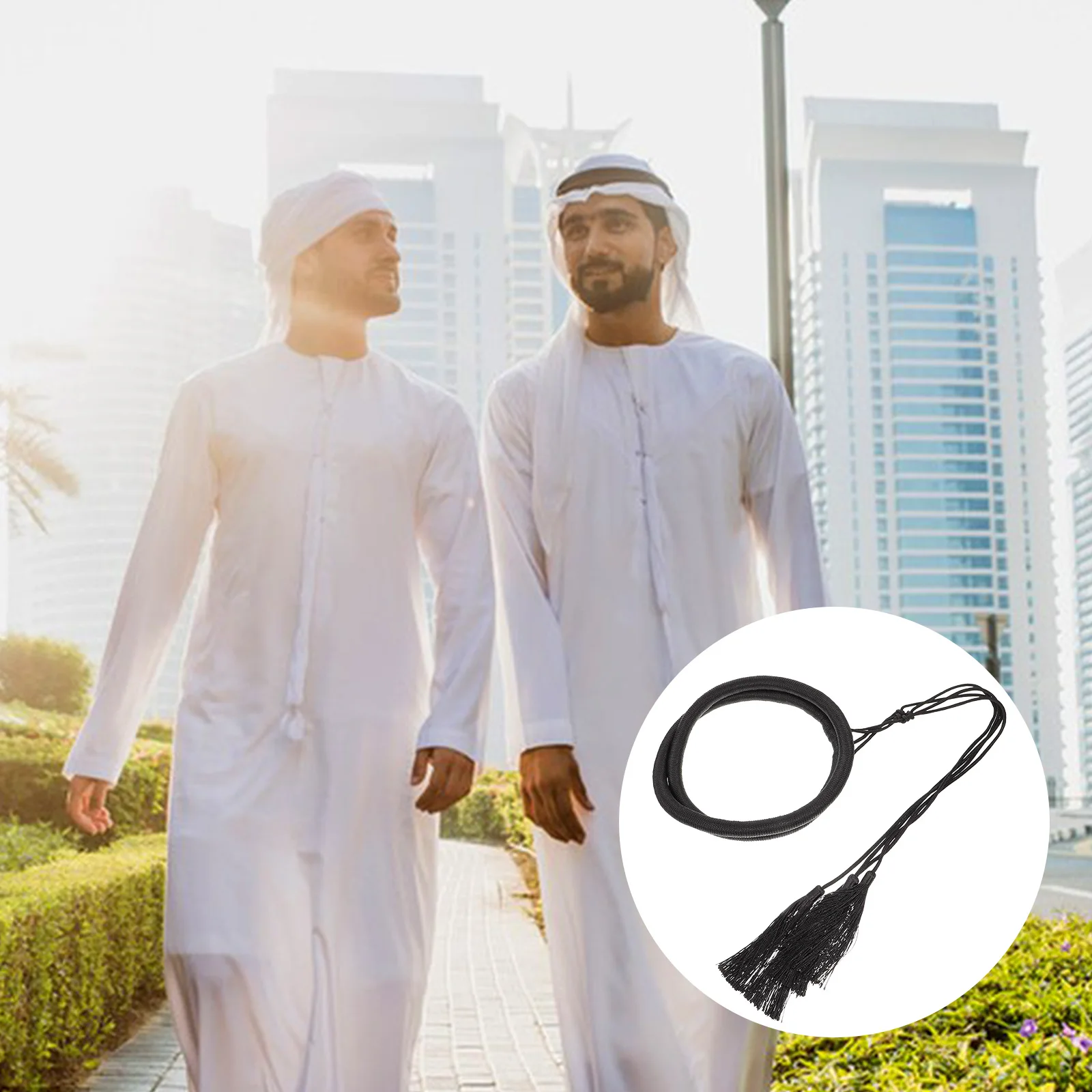 

Men'S Scarf Arab Costume Accessories Vintage Head Wrap Rope Tassel For Cosplay Halloween Party Fancy Dress Carnivals Masquerade