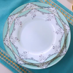 Free Combination Jingdezhen Bone China Tableware Bowl and Plates Set Household Light Luxury Plate Chopsticks European High-End