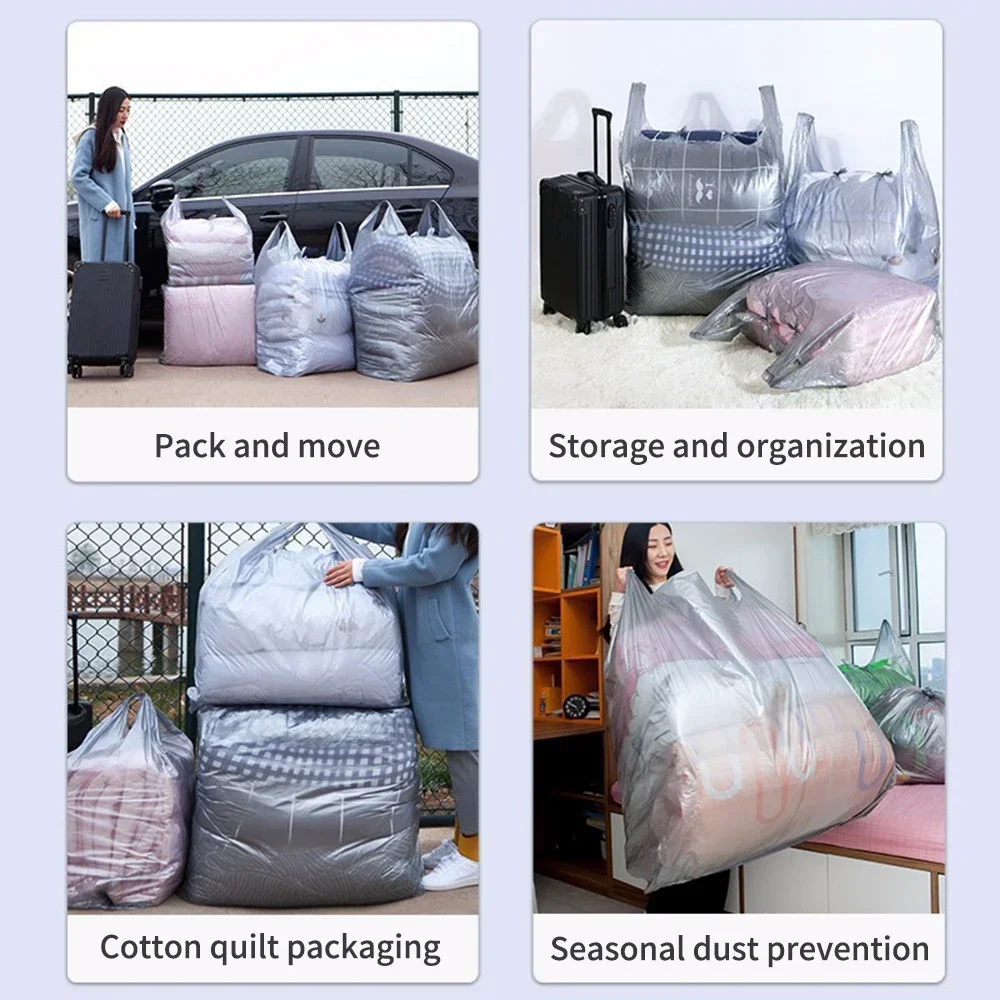 Large Capacity Plastic Bags Thicken Moving Packaging Bag Clothes Storage Bags for Toys Duvet Blanket Bedding Organizer