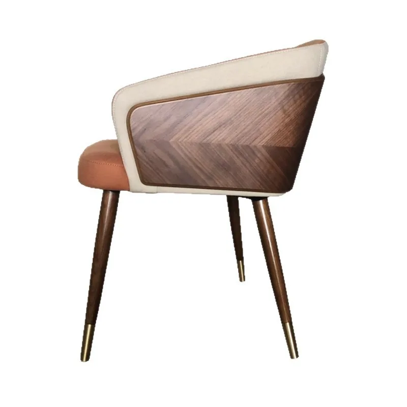 Modern Leisure Dining Chairs Creative Ins Restaurant Bar Set Nordic Restaurant Solid Wood Chair Leather Art Backrest Stool