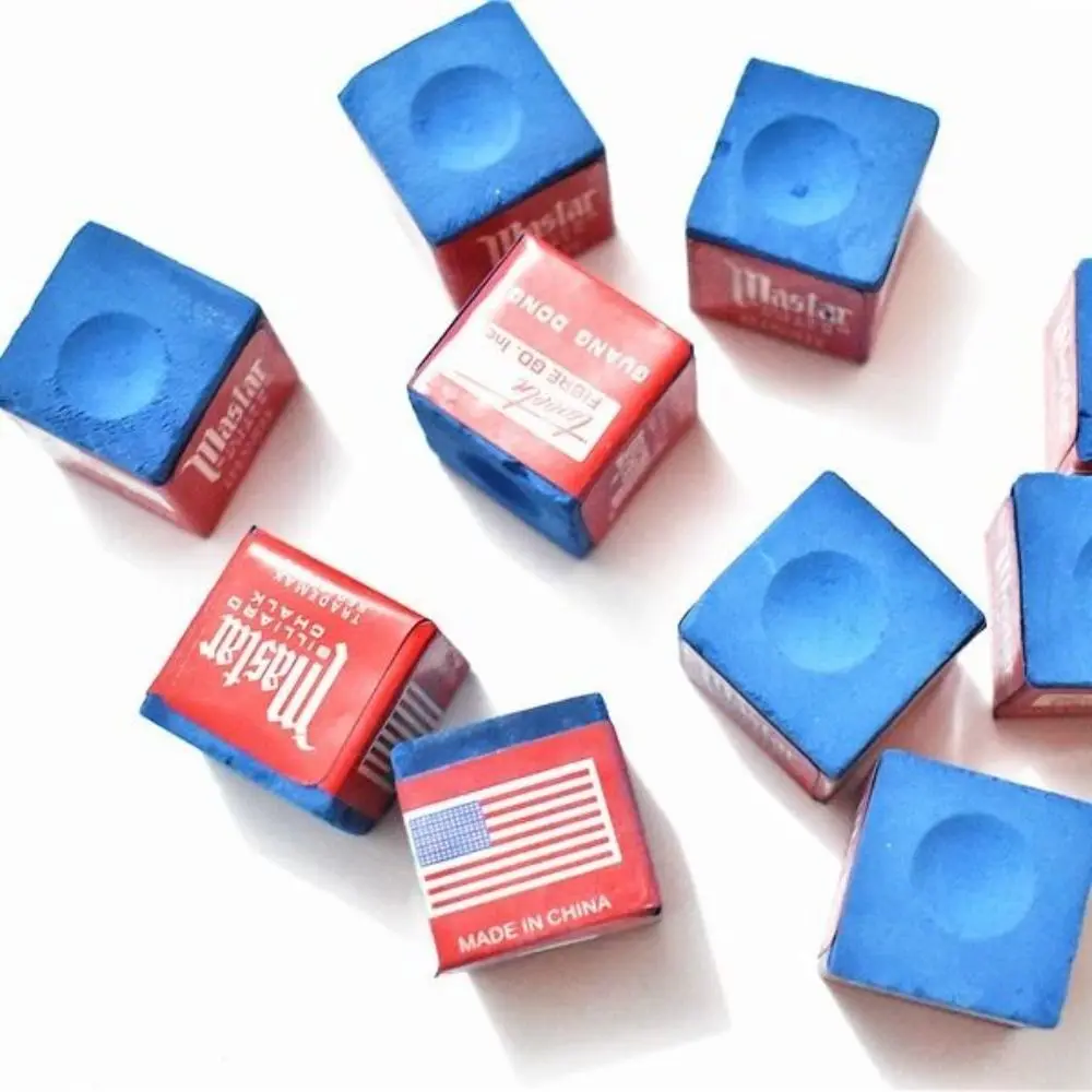 12PCS Snooker American Nine Balls12PCS Billiard Chalks Billiards Accessories Table Tennis Supplies Blue Oily No-slip Chalk