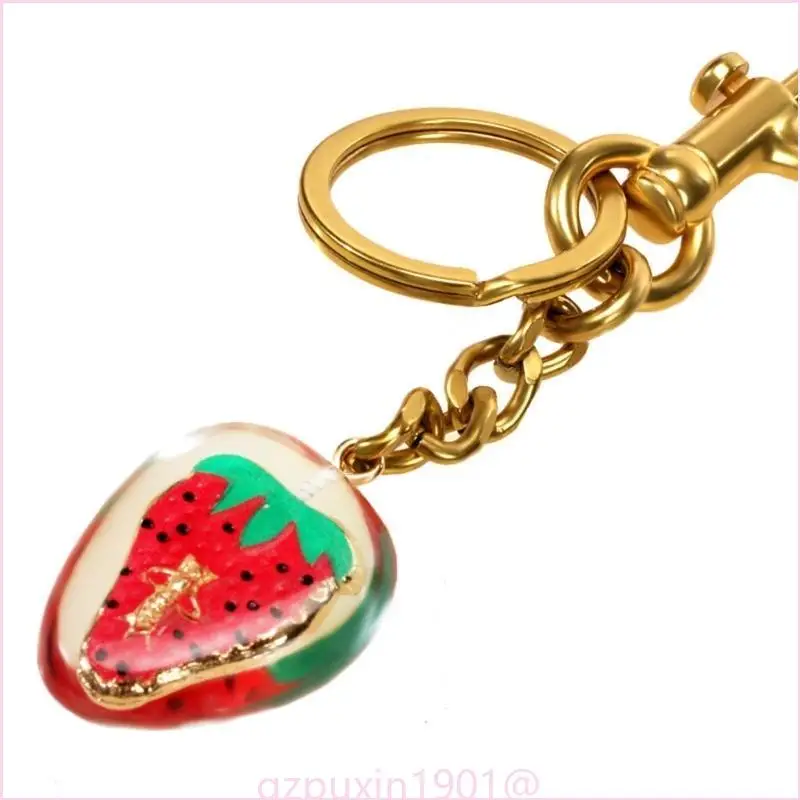 57qa Erdbeerschlüsselkettenanhänger Keyring Ornament Erdbeerbeutel Charme Schlüsselbund – Detail 5