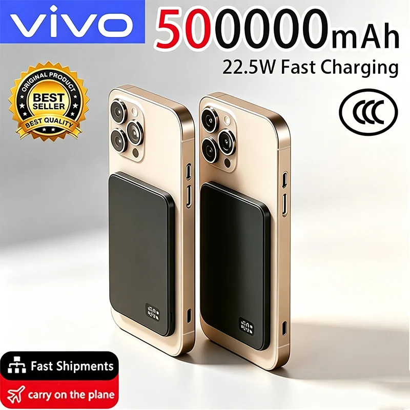 VIVO 500000mAh Power Bank for MagSafe,Magnetic Wireless Fast Charging MacSafe Portable Battery For iPhone Xiaomi Samsung