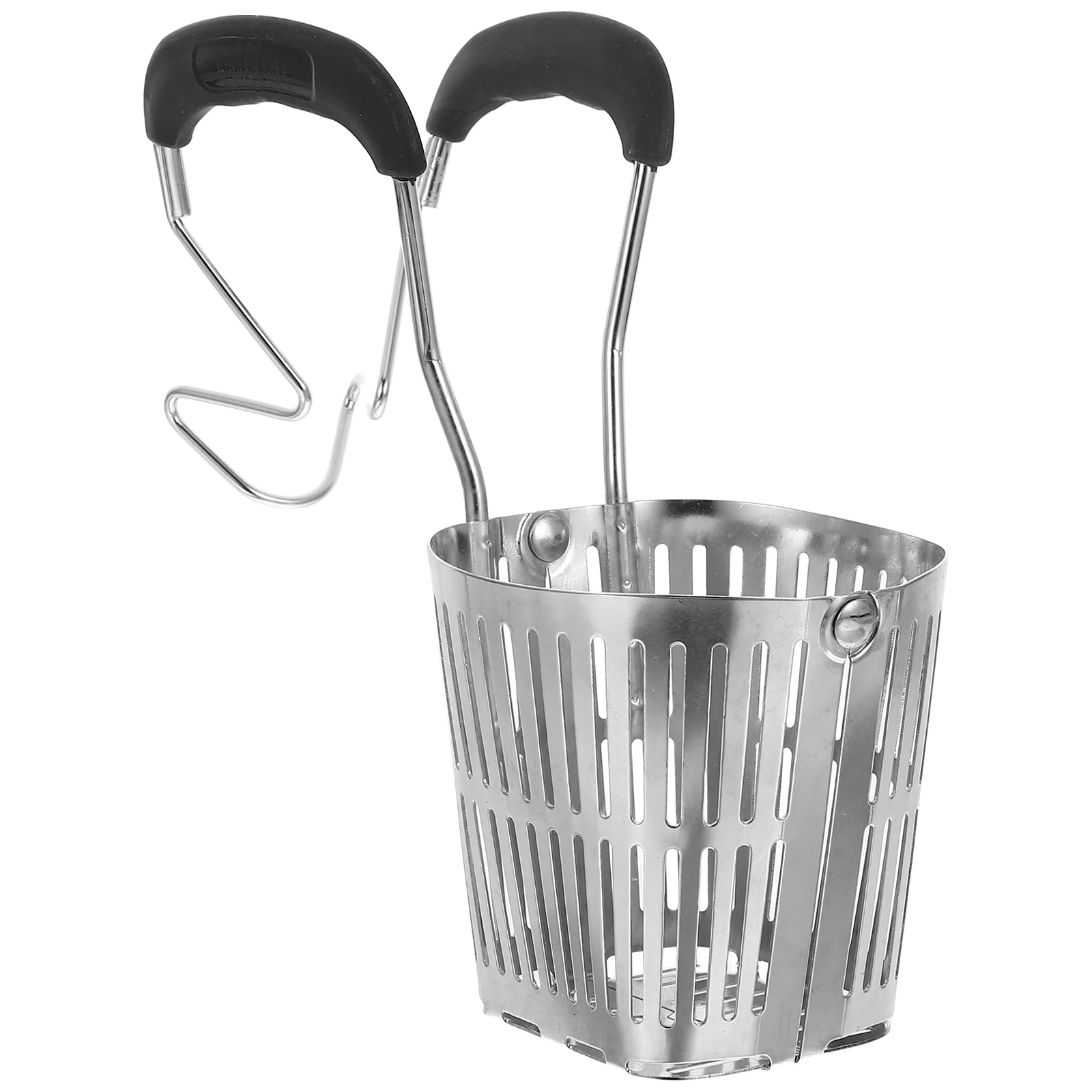 

Mesh Pasta Strainer Basket Stainless Steel Square Handle Skimmer Spoon for Hot Pot Noodles Dumpling Boiling Spaghetti