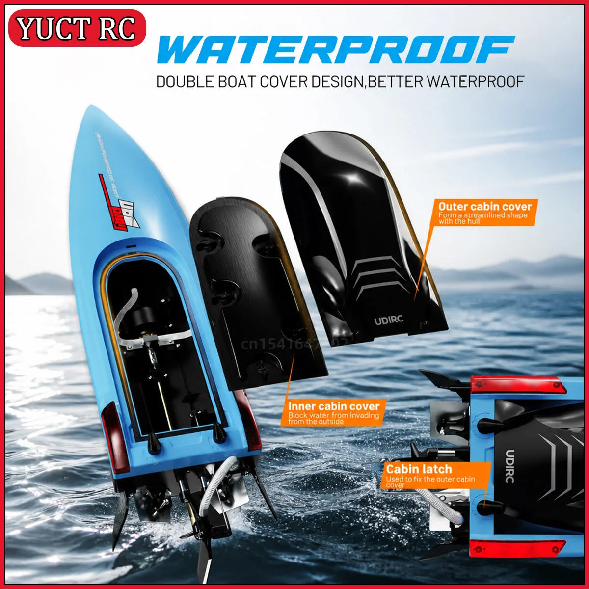 Hot Sale UDIRC UDI025 Brushless RC Speedboat 2.4G High Speed Racing Boat Waterproof Self-Righting Hull Water Toy Gift for Adults