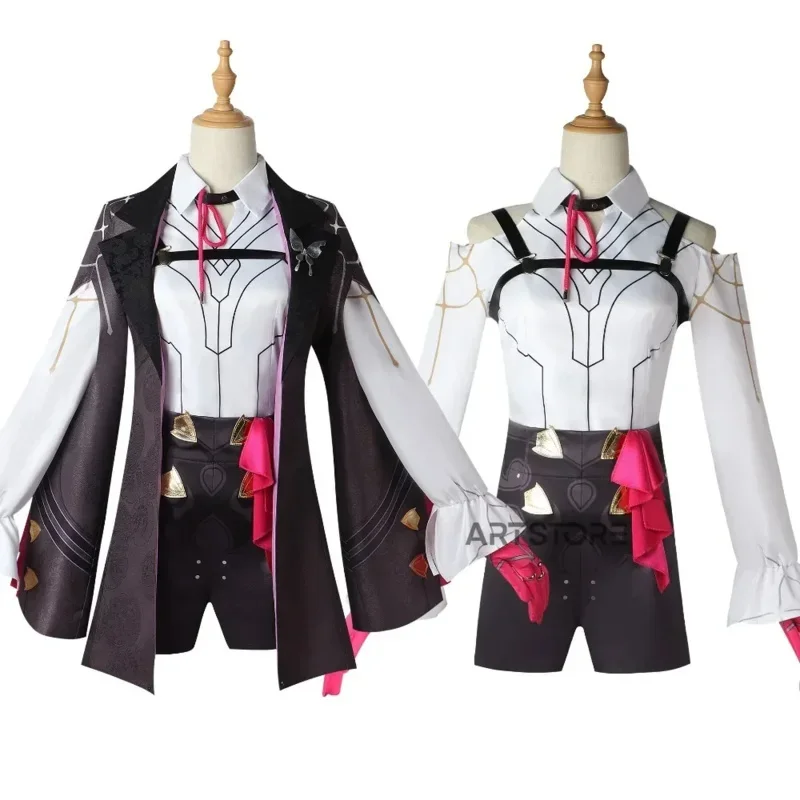 Kafka cosplay game honkai: Star rail cosplay wig full set women hair honkai Kafka shoes cosplay costume Halloween party suits E