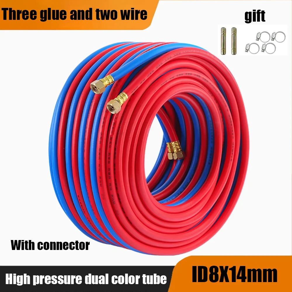 

High pressure oxygen pipe acetylene pipe ID8X14mm antifreeze oxygen acetylene hose propane gas explosion-proof pipe gas cutting