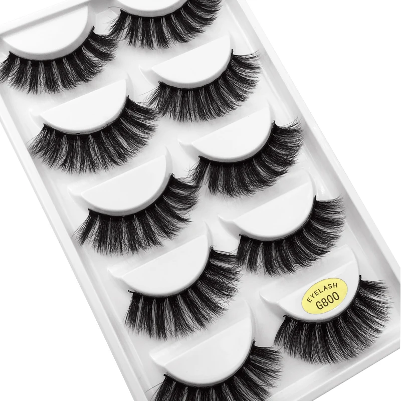 5 Pairs 3d mink eyelashes dramatic 3d lashes natural false eyelashes volume eyelash extension maquillaje mink cilio makeup tools