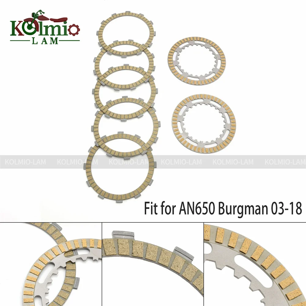 Fit for 2003 - 2018 Suzuki AN650 Burgman Motorcycle Clutch Friction Disc Plate Kit AN 650 2016 2012 2013 2015 2016 2006 2007