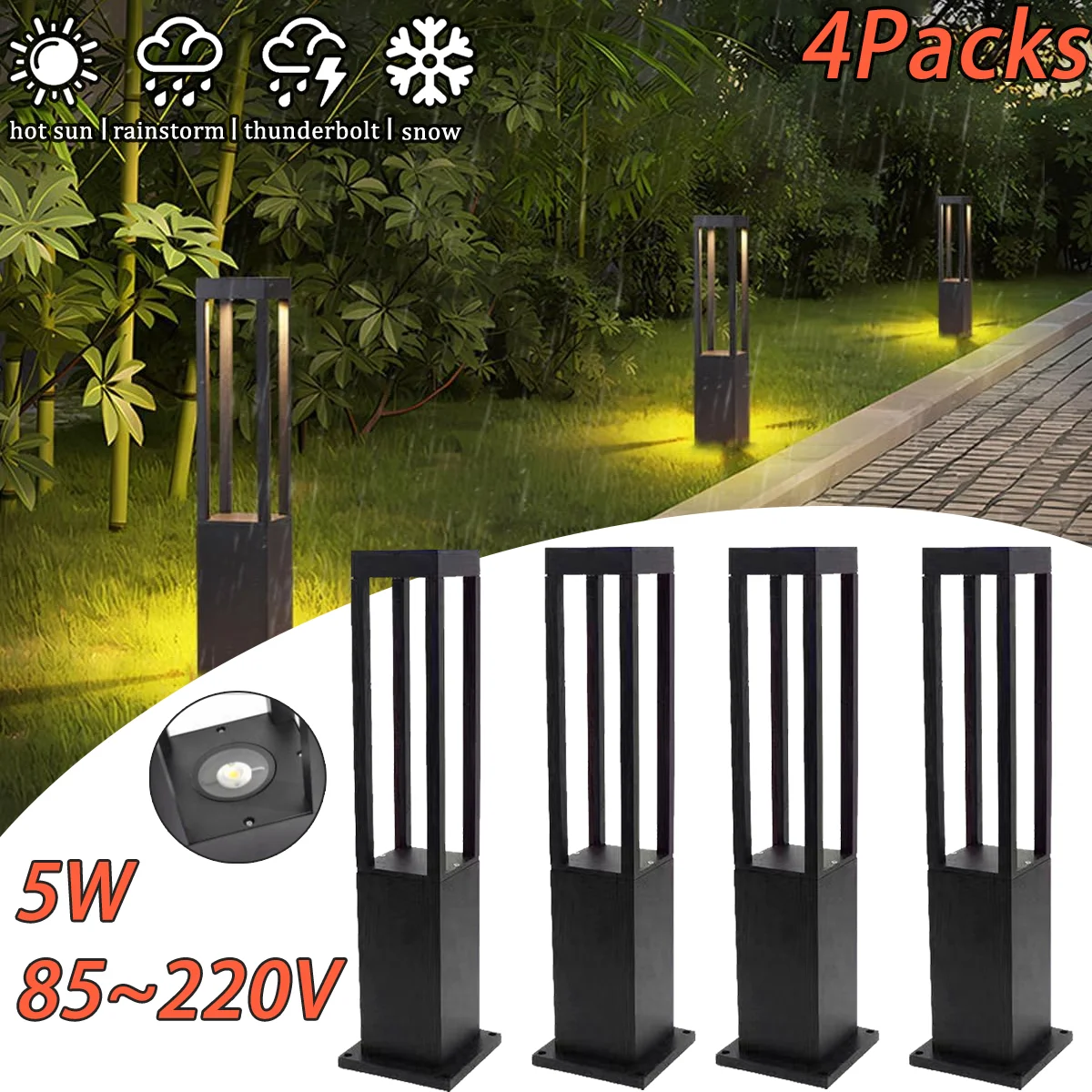

Modern Outdoor Waterproof LED Long Lawn Light for Garden Courtyard Villa Garden Grass Ground Lamp Aluminum Square Street Lamp