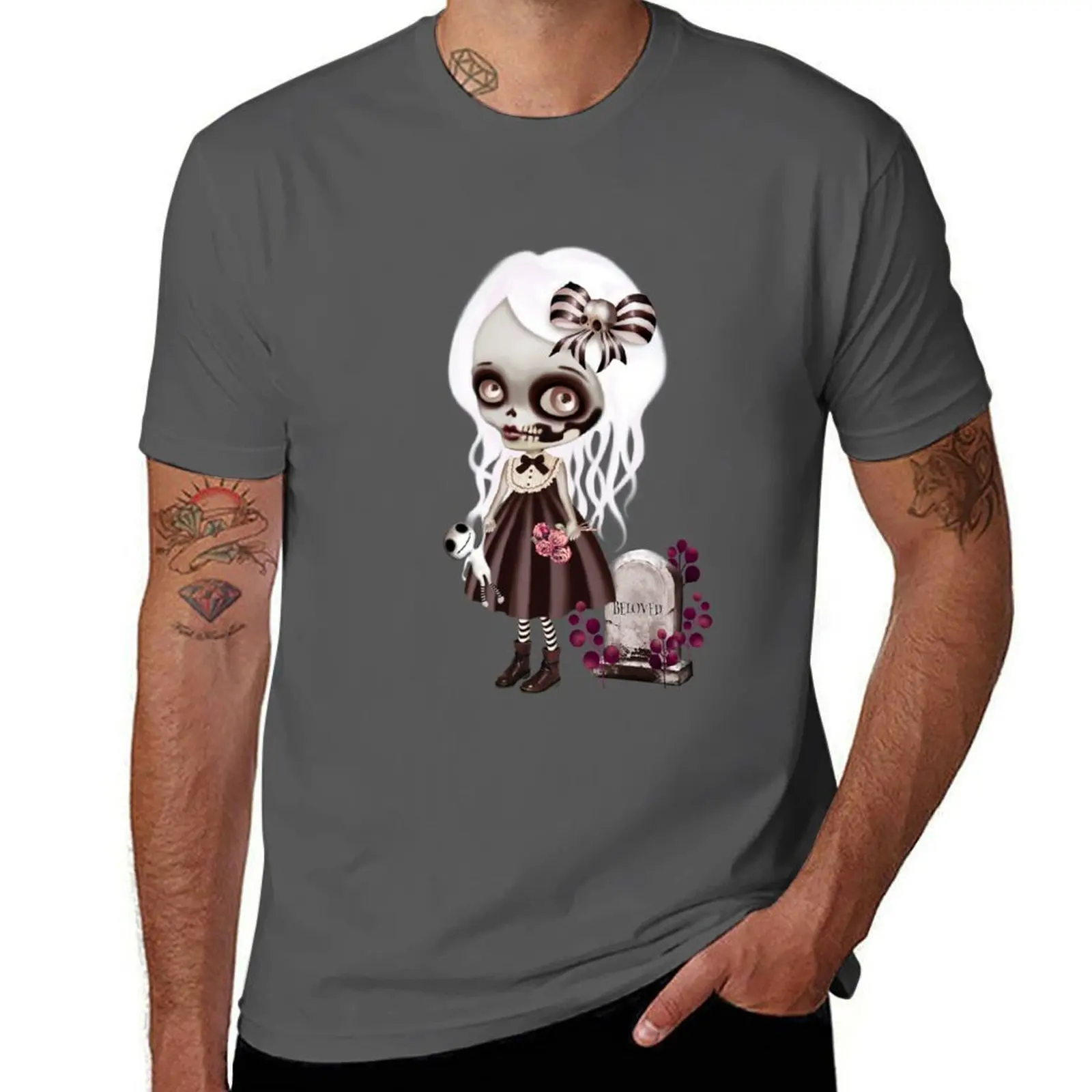 Girl Zombie T-Shirt Basic Plain Tee for Spring and Summer