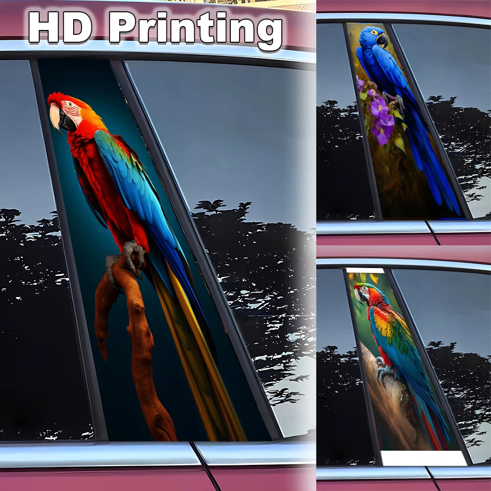 Personalized customized cartoon parrot car B-pillar sticker style cute bird car DIY car door pillar vinyl cool sticker