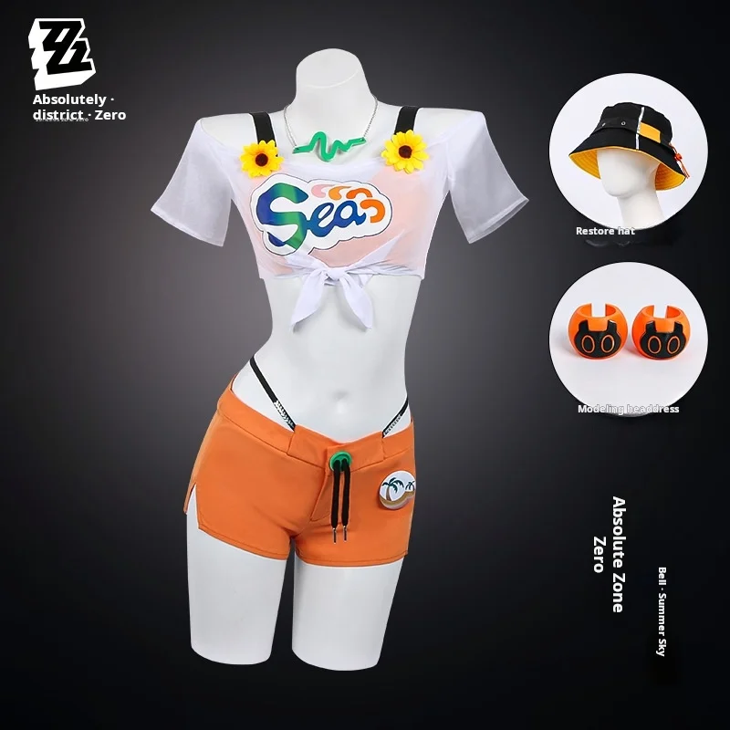 

Zenless Zone Zero Belle Косплей Костюм Парик Купальник Летний наряд Шляпа Шорты Бикини Женщины Девушки Хэллоуин Вечеринка Ролевые игры Костюм
