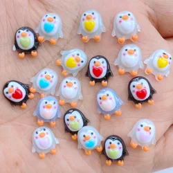 50Pcs New Cute Resin 10*11mm Mini Penguin Series Flat Back Fit Phone Deco Parts Embellishments for Hair Bows Accessories