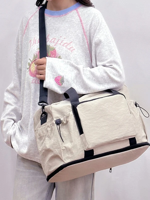 

Большая повседневная дорожная сумка Capaci, женская легкая ручная сумка через плечо, модная дорожная сумка, корейская холщовая сумка Sle