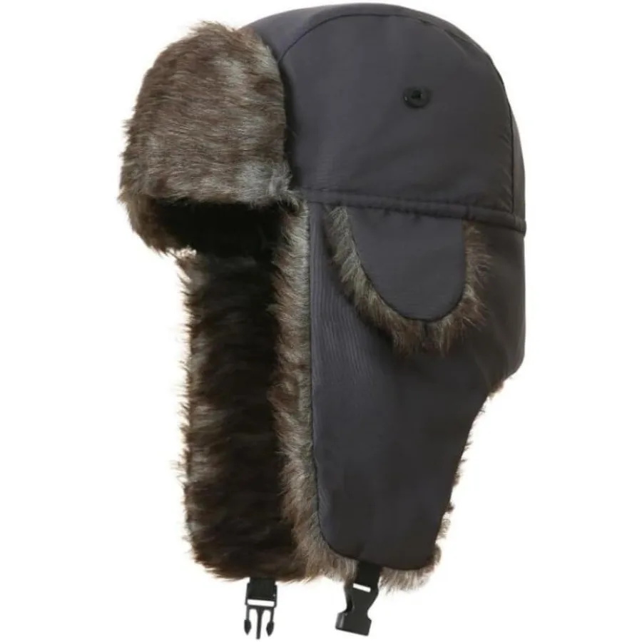 LLmoway الصياد قبعة دافئة فو الفراء قبعة الشتاء مع الأذن اللوحات يندبروف مقاوم للماء قبعات التزلج على الجليد للرجال النساء الطقس البارد