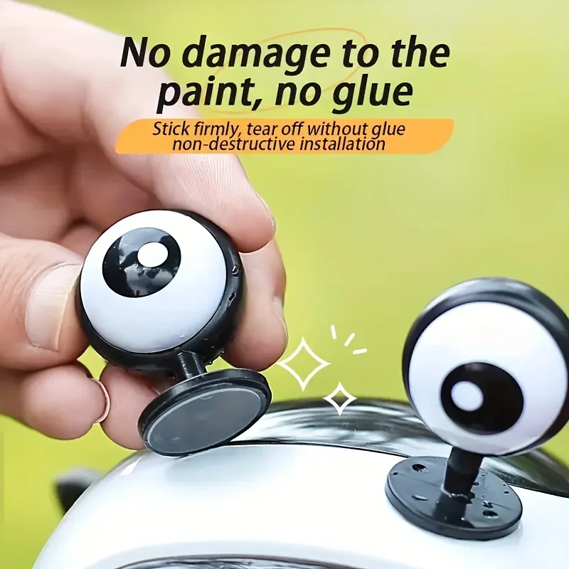2Pcs Electric Bike Eye Decorations, Playful Motorcycle Additions, Cute Helmet Modification Car Ornaments - view 6