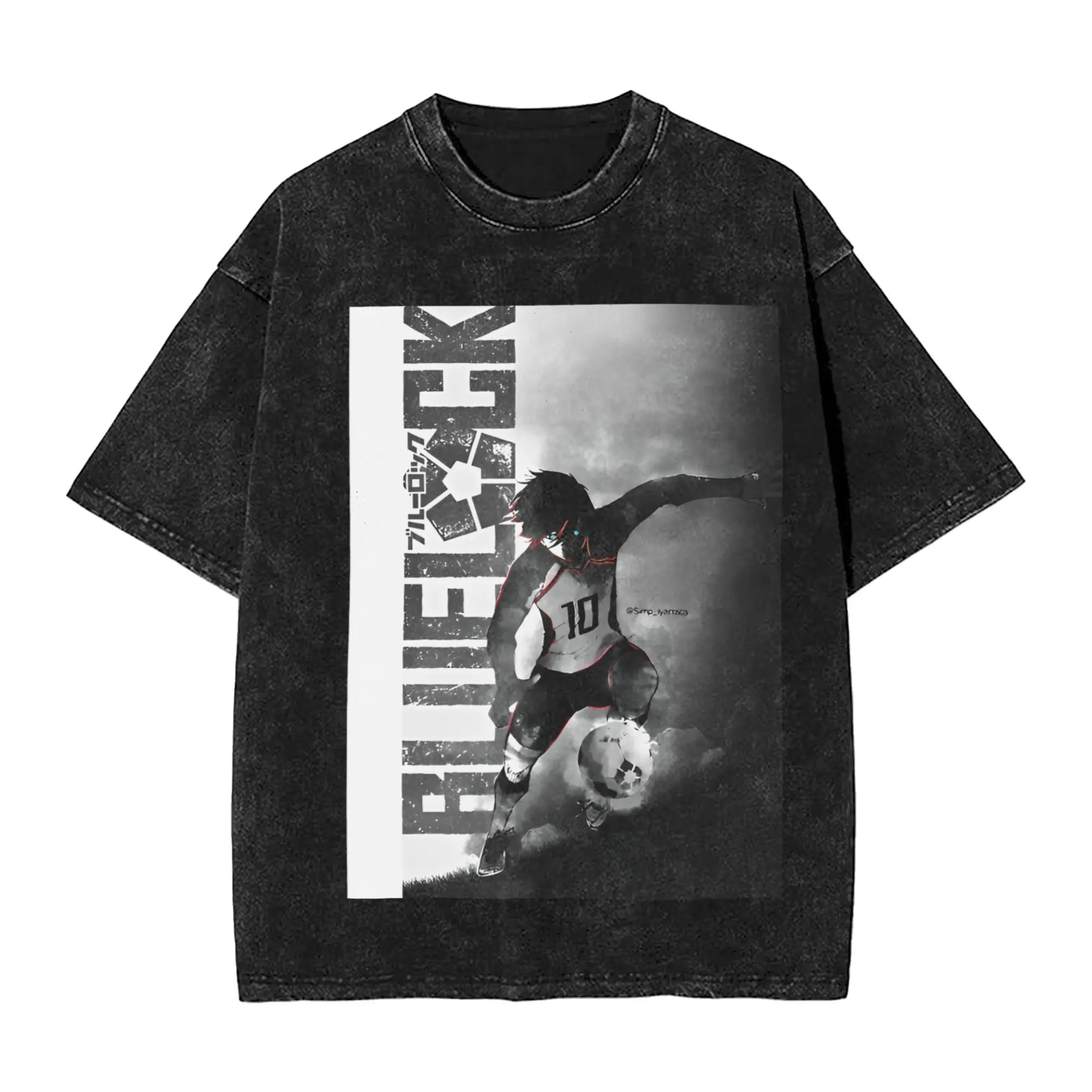 

Irin Blue Lock Washed T-Shirt Man Vintage Cotton T-Shirts Beach Crewneck Harajuku Tees Design Plus Size Tops