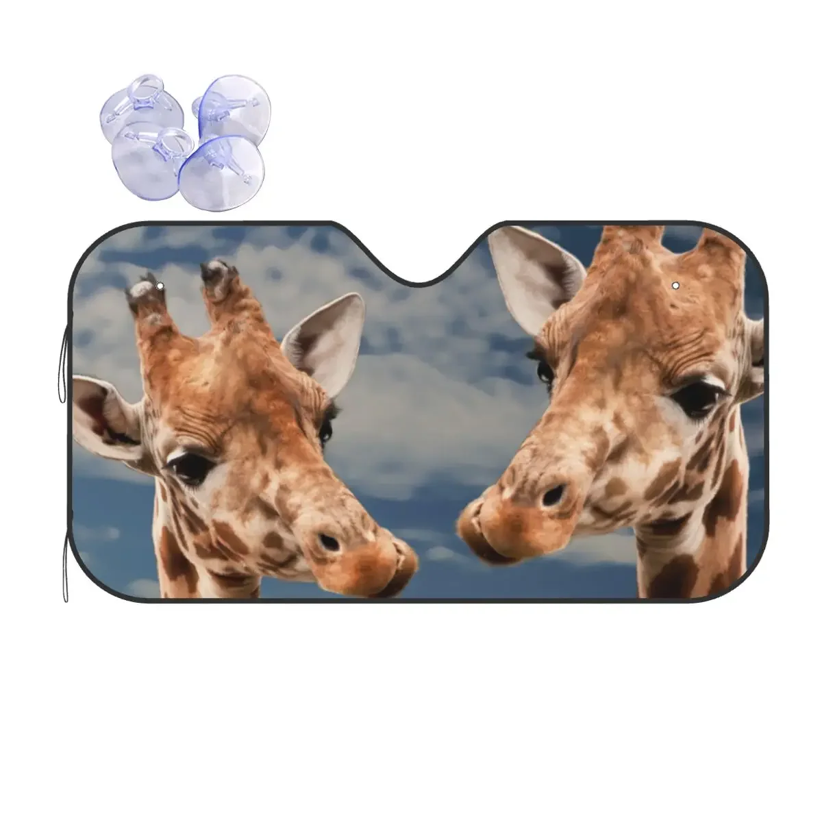 

Giraffe Love Windshield Sunshade Animals Fold-up Cover Front Block Window 76x140cm Sun Visor Accessories Covers