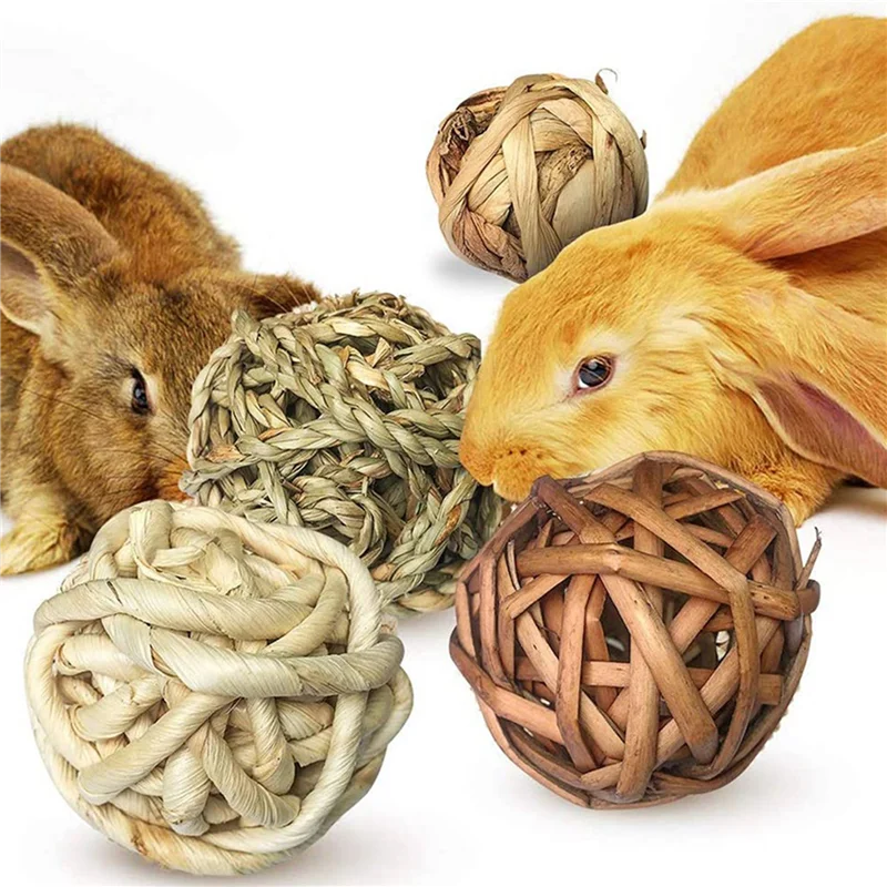 Mainan Aktivitas Hewan Kecil, Mainan Kunyah Bermain Hewan Peliharaan untuk Kelinci Kelinci Guinea Pig Gerbils, 12 Pack-AA25