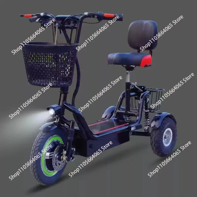 1-Piece Elderly Electric Tricycle with LCD Screen, 3-Wheel Adult Scooter for Home Leisure, Compact & Safe