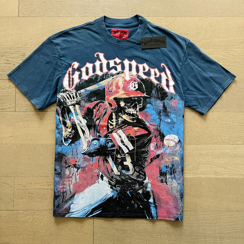 

2025 Godspeed Men Women Short Sleeve Round Neck Best Quality T-shirt Loose Casual GOD SPEED Tee Clothing