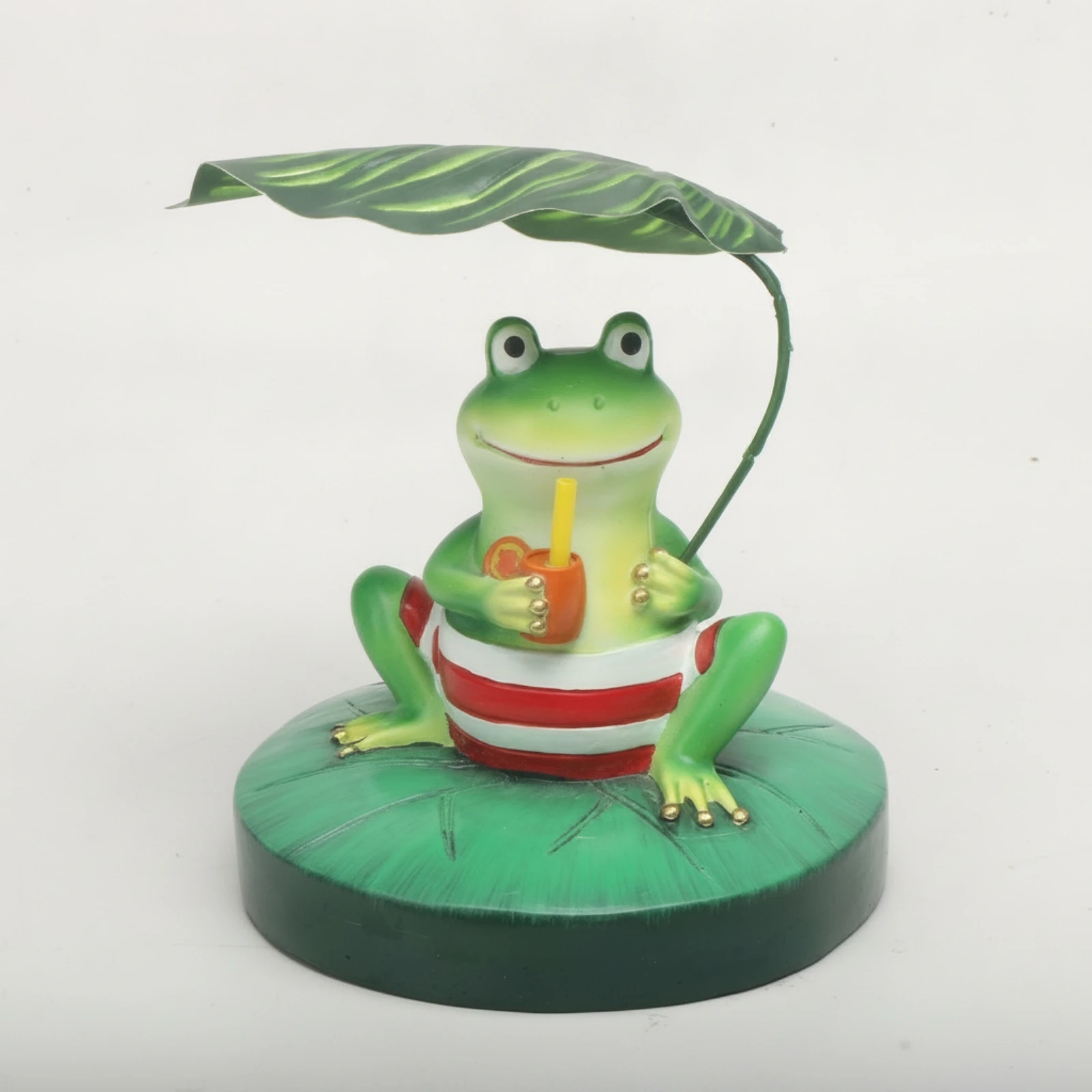 Floating Frog Ornament Weather-Resistant Floating Platform with Frog Painted Miniature for Gardeners, Courtyard, Balcony