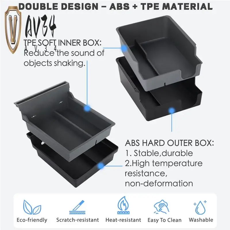 

AV34-For Tesla Model 3 Model Y 2021-2023 Center Console Organizer Armrest Storage Box Cup Holder Insert Accessories