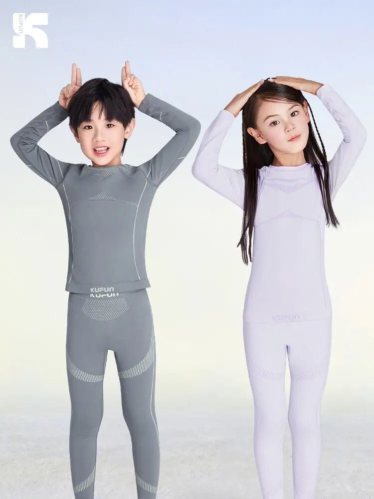 Ski Base Layer Children Winter Sports Underwear Quick-drying Clothes for Snowboard Girls Boys Running Basketball Warm Pants Tops