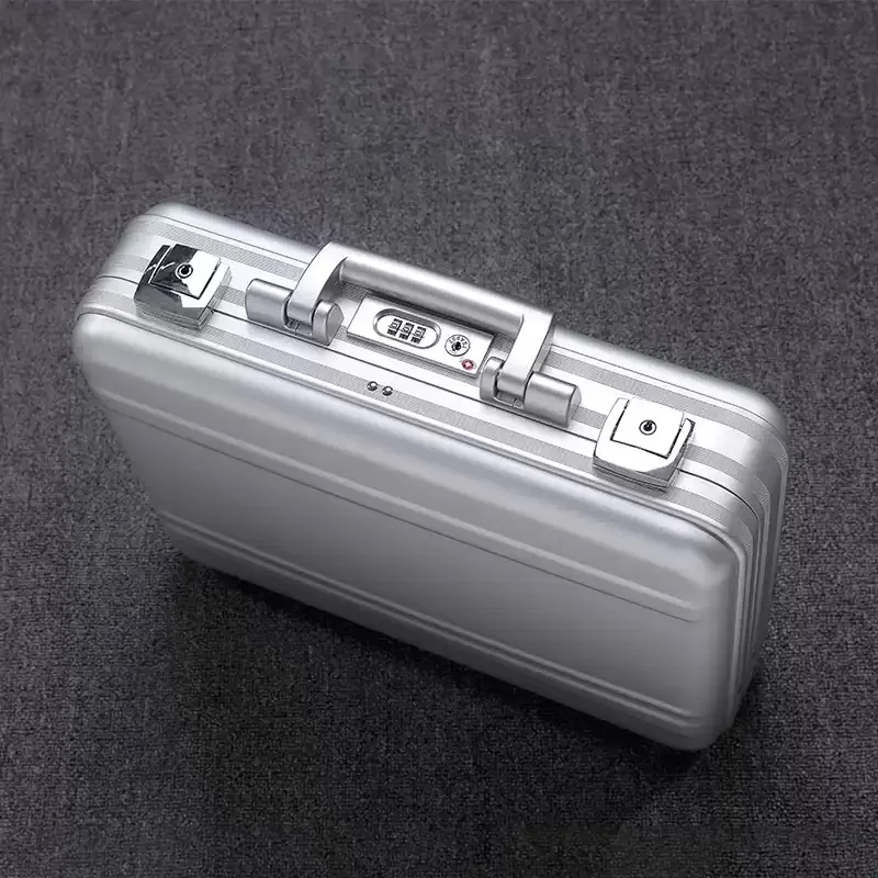 Aluminum alloy suitcase, business travel document storage box, all-aluminum waterproof instrument equipment tool protection box