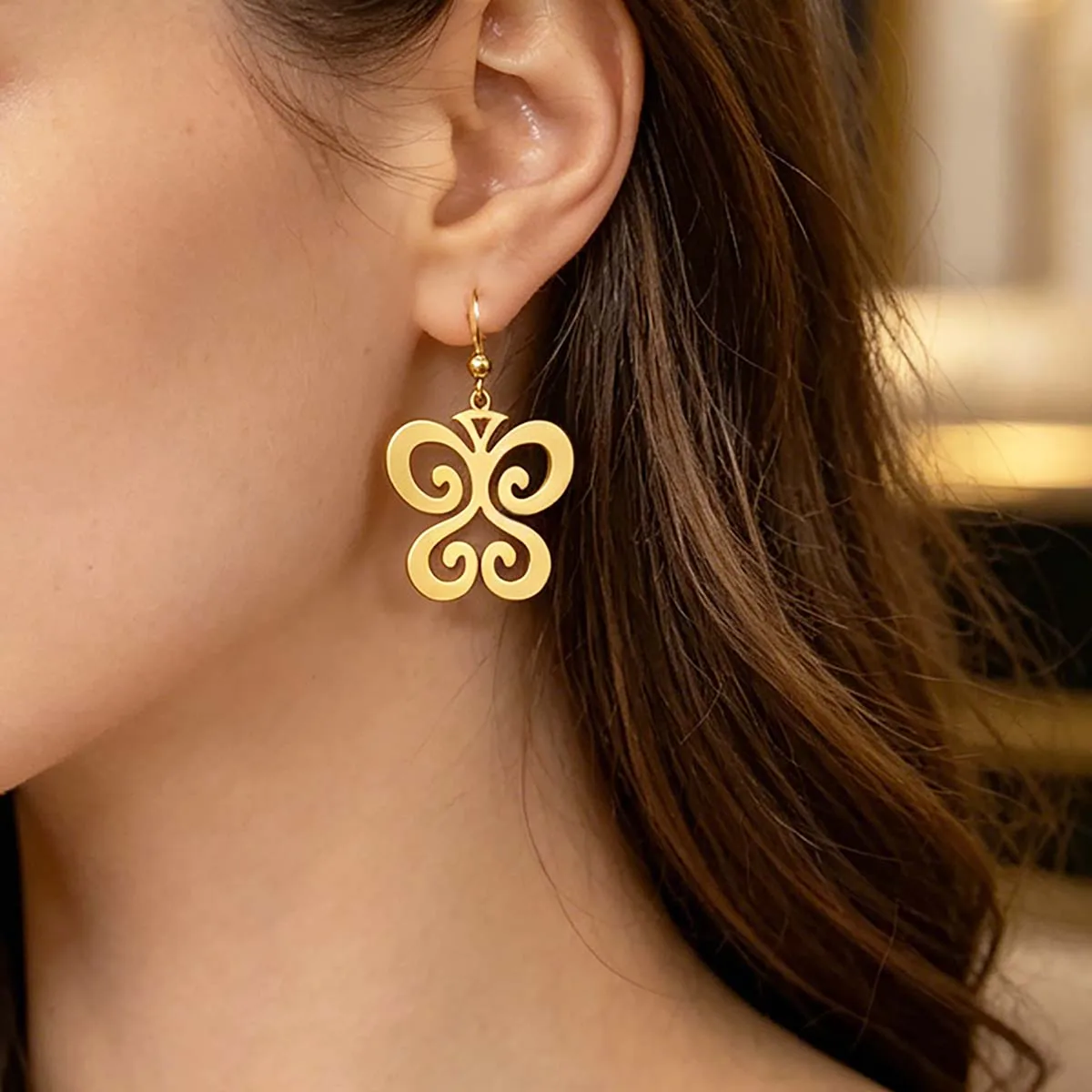 Todorova 1 Pair Celtic Spiral Butterfly Hollow Dangle Earring Trendy Swirl Cutout Earring for Women Stainless Steel Jewelry Gift