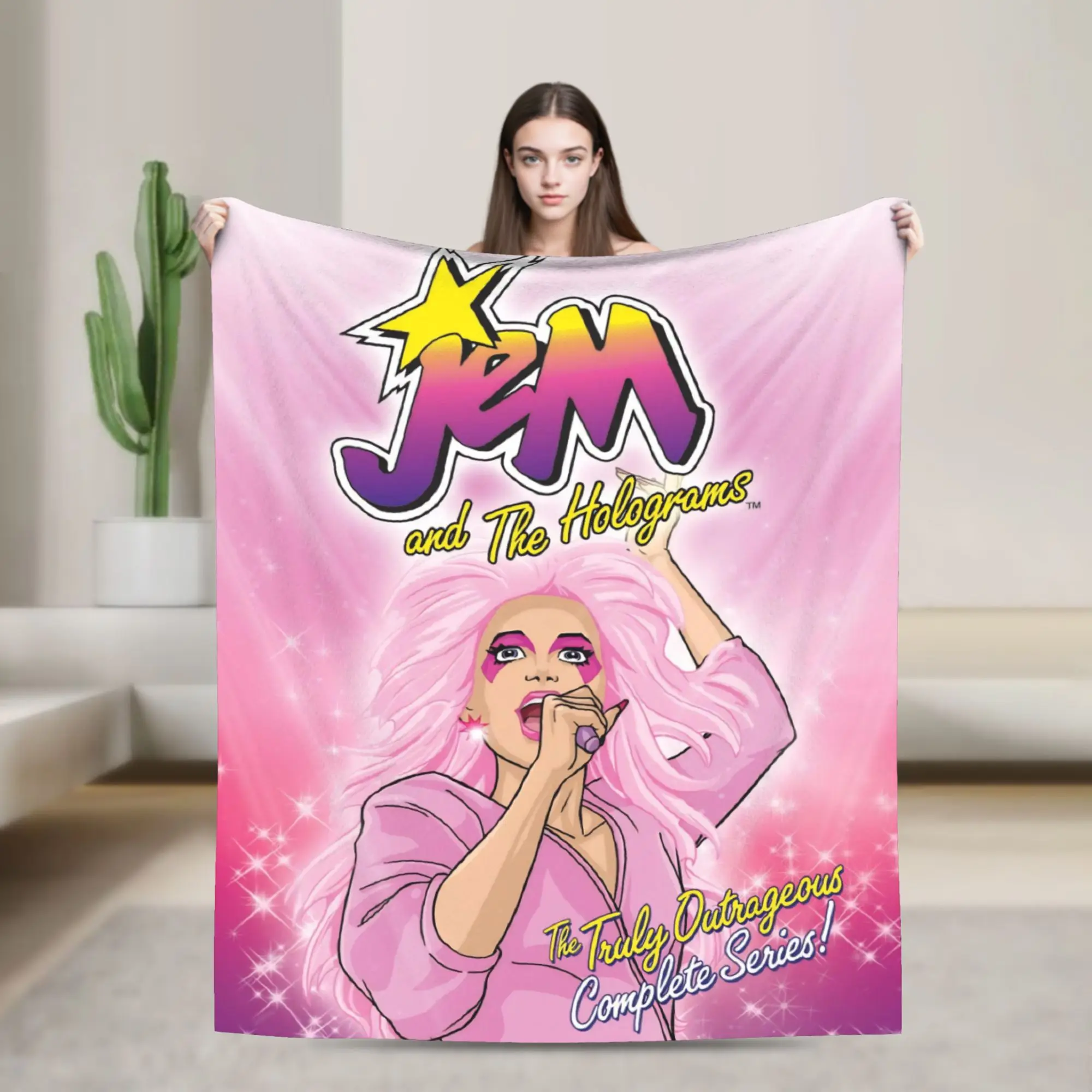 Jem And The Holograms Merch Blanket Lightweight Warm  Throw Blankets for Bed 50x60 Inches Multi-size Bedding Throws