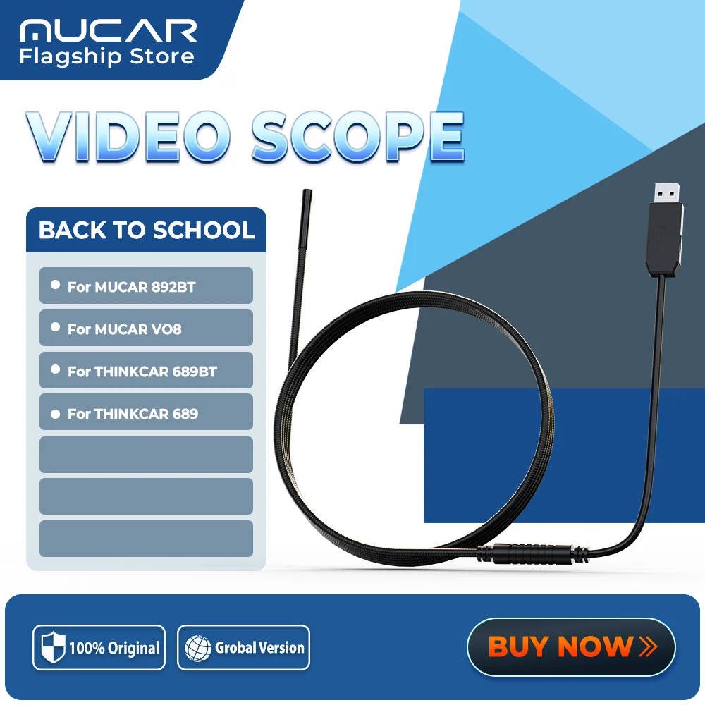 THINKCAR ThinkTool USB Video Inspection Scope 59 inches Coil Camera with LED Light P67 Waterproof Endoscope Car Diagnostic Tool