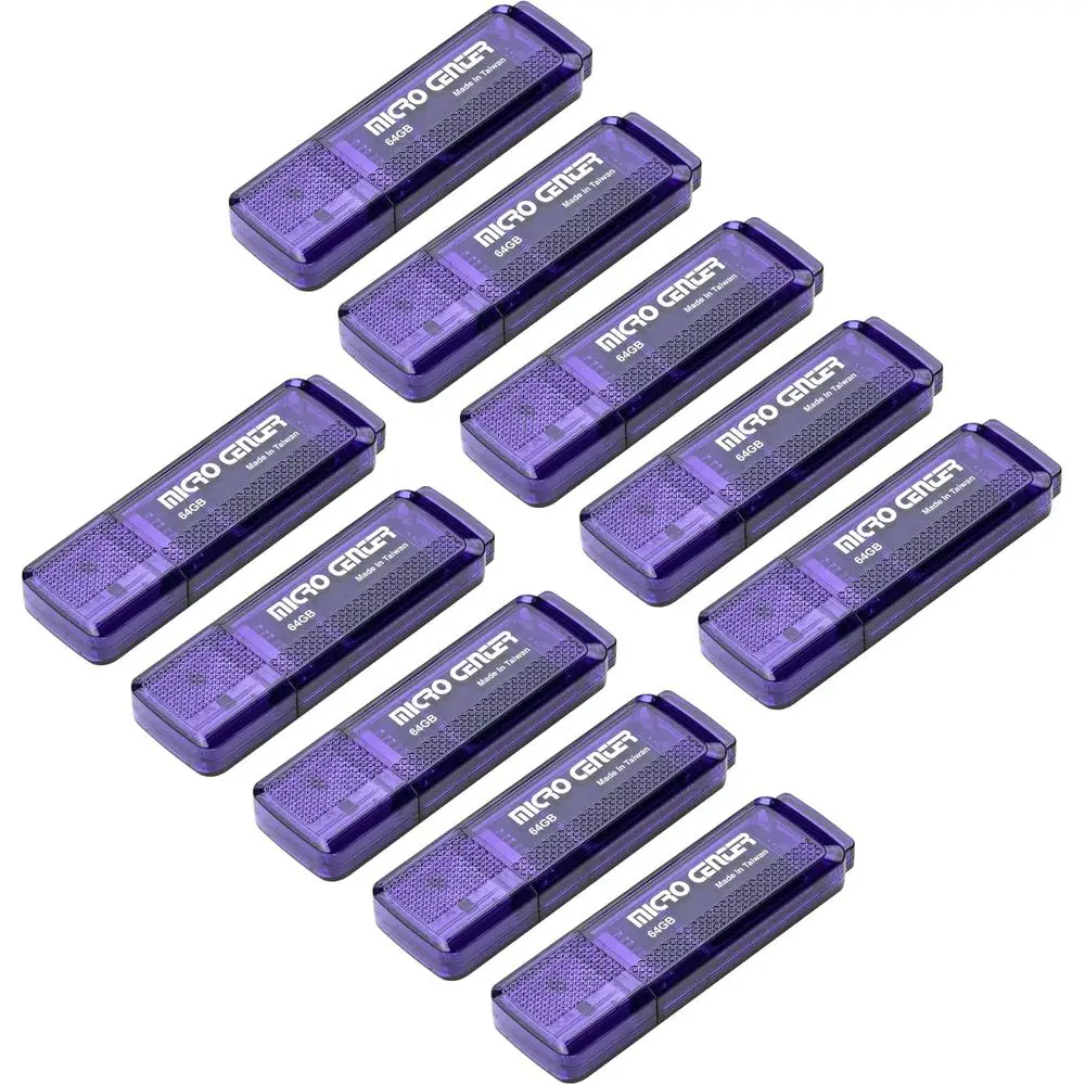 SuperSpeed 10-Pack 64GB USB 3.0 Flash Drives, 10x Faster Than USB 2.0 (64GB, 10-Pack)