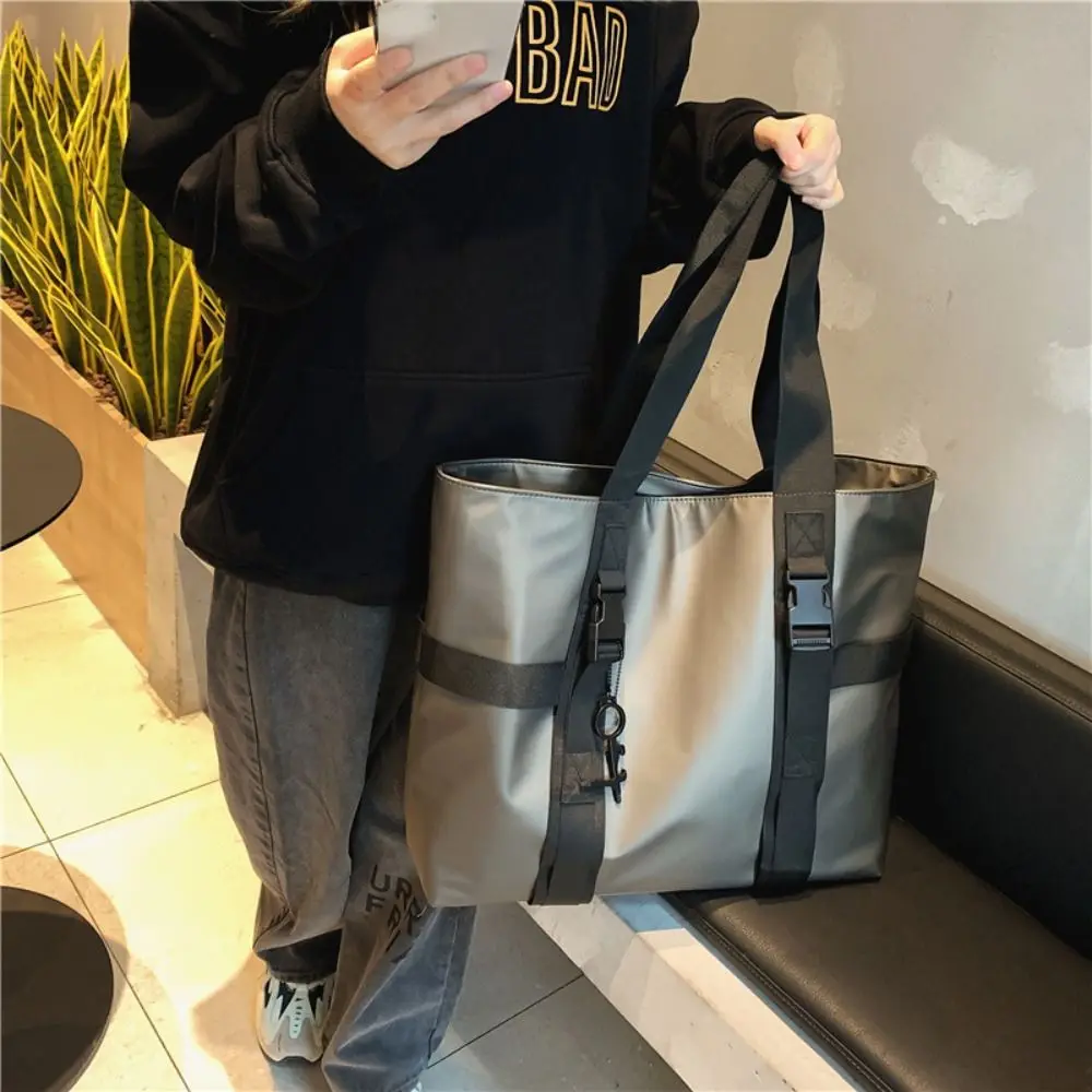 Zipper Waterproof Male Tote Bag Large Capacity Casual Travel Luggage Bag Oxford Cloth Commuting Nylon Duffle Bag Travel