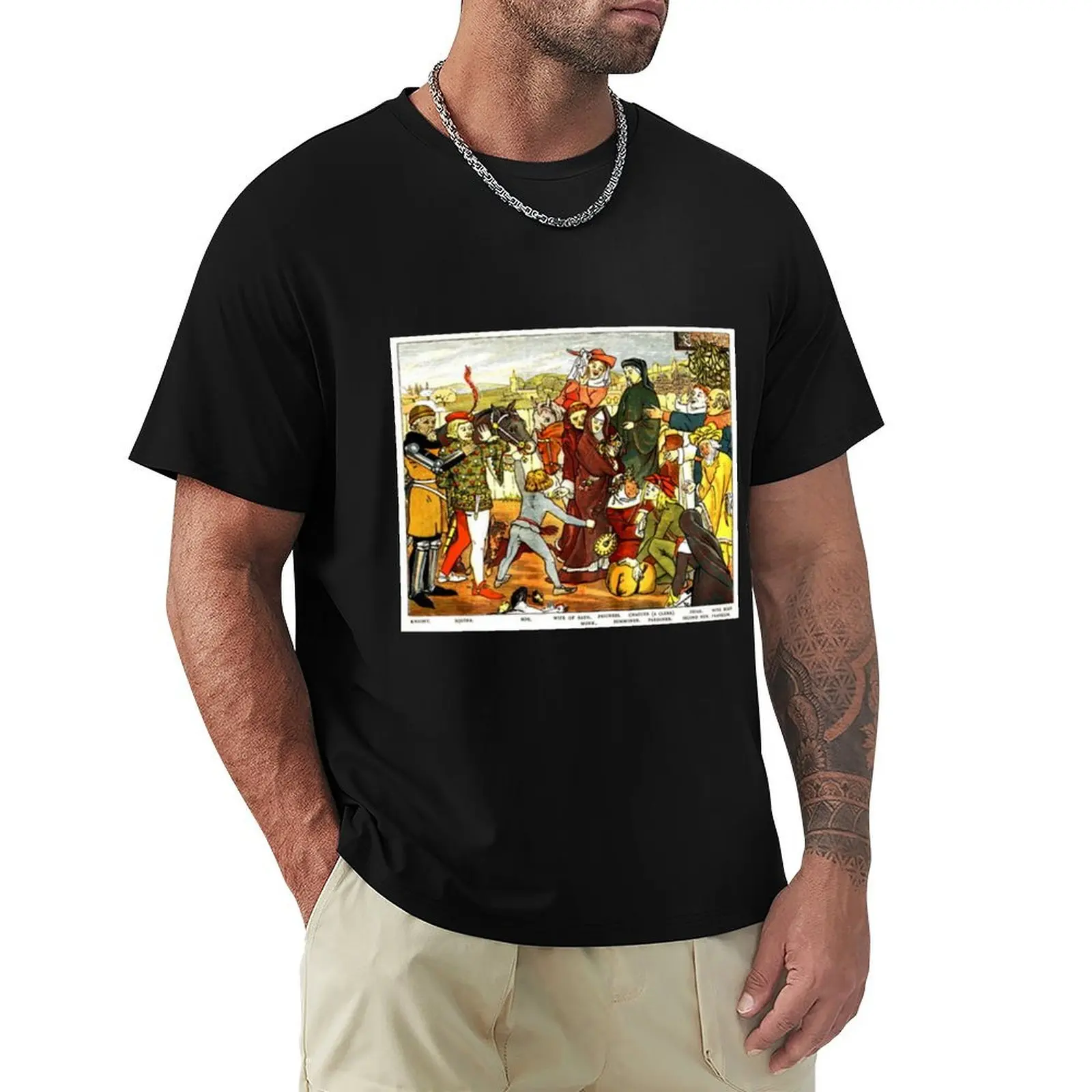 Chaucer's Canterbury Tales T-Shirt Basic Short Sleeve Cotton Blend T-Shirt