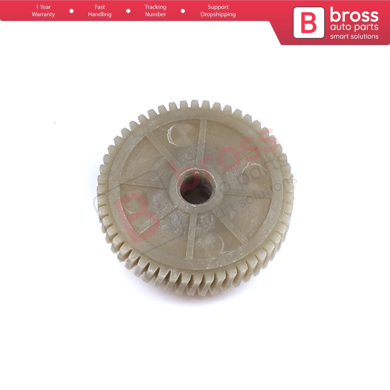 Bross BGE574 Rear Window Blind Sunshade Curtain Motor Repair Gear for VW Audi. Outer Diameter: 54 mm, Hole Diameter: 8.10 mm