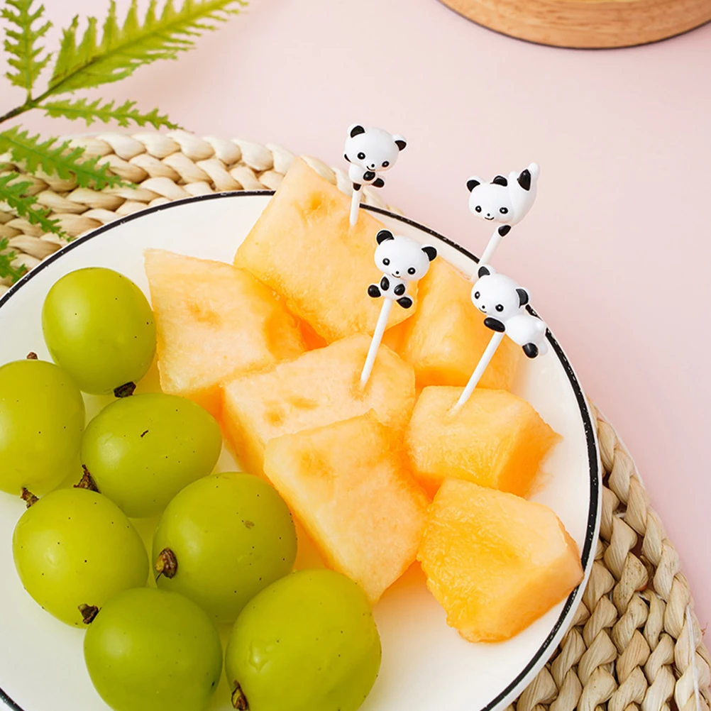

16Pcs Cartoon Fruit Picks Adorable Panda Themed Food Picks Plastic Party Snack Cocktail Appetizer Sticks
