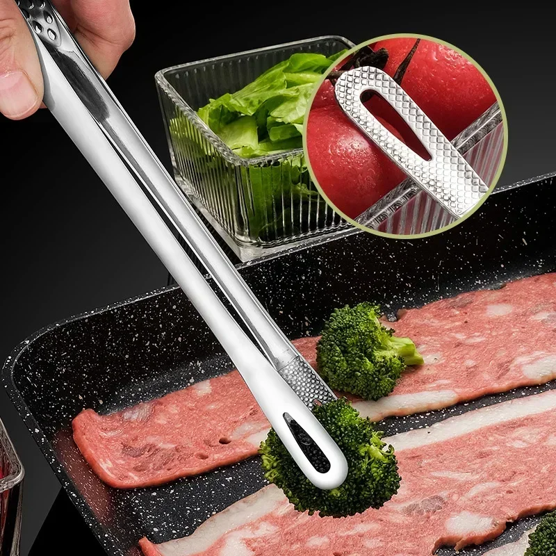 10pcs Kitchen Tongs Stainless Steel Barbecue Tongs Clip BBQ Grill Meat Tongs Cooking Tweezers Food Utensils Kitchen Accessories