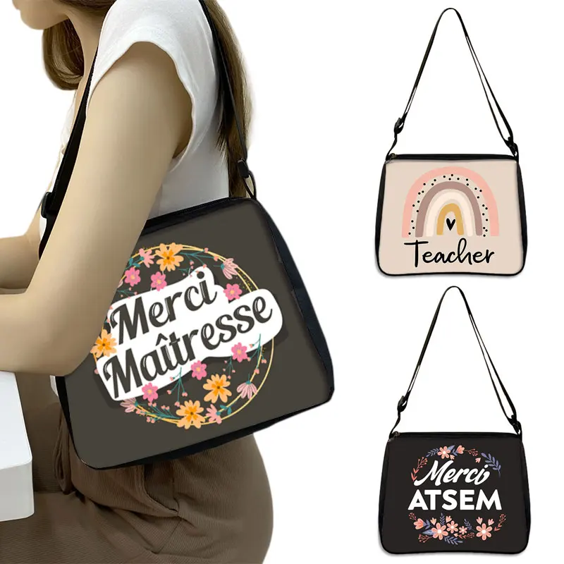 

Merci Maitresse Super Atsem Handbag Cartoon Girl Shoulder Bag Teacher's Day Graduation Gift Messenger Bag Phone Purse Holder