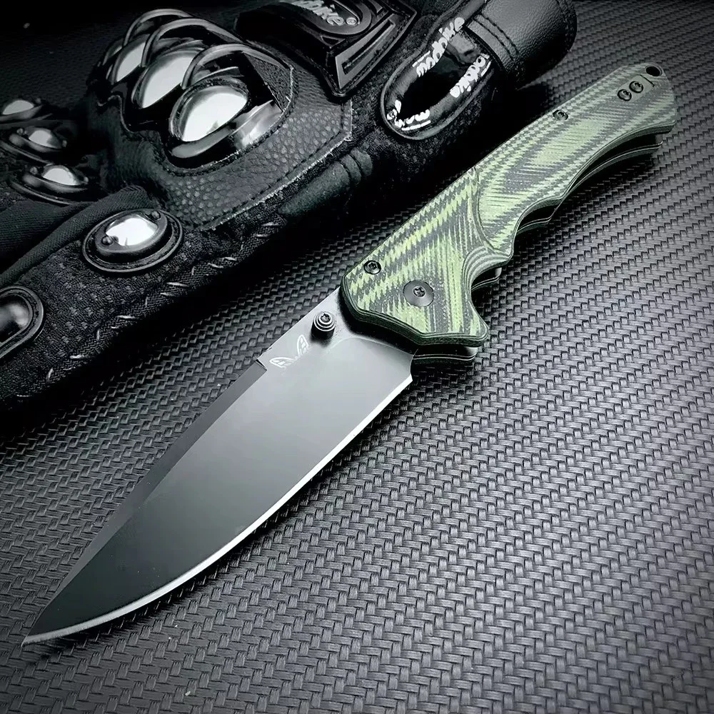 Tactical Knives BM 615BK-1401 Outdoor Pocket Knife Sharp Multifunctional Hunting Hiking Folding Blade Knife Two-tone G10 Handle