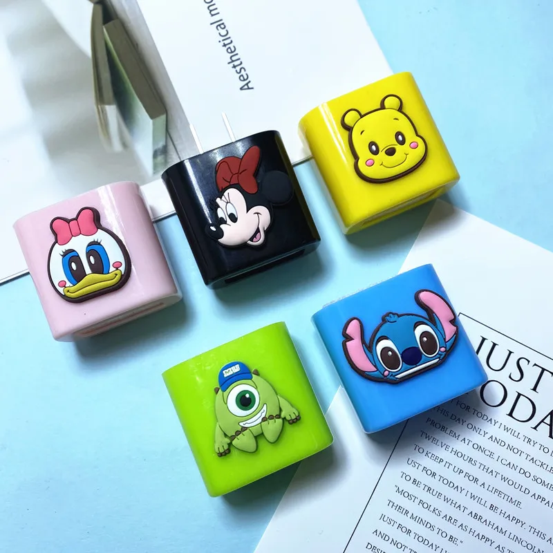 Cartoon Disney 18W 20W kabel ładowarka Protector dla iPhone 11 12 13 Pro Max iPad linia danych szybka ładowarka ochrona organizator