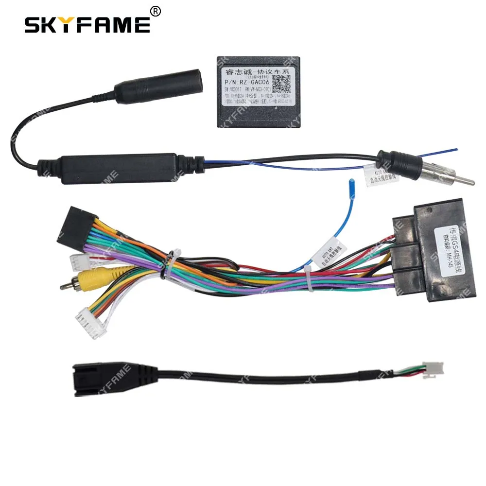 SKYFAME سيارة 16pin الأسلاك تسخير محول Canbus صندوق فك أندرويد راديو كابل الطاقة ل Trumpchi GS4 GA4 GAC-RZ-06