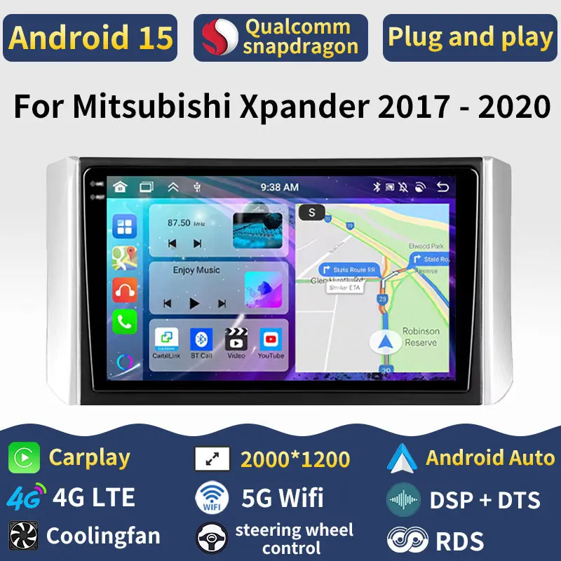 Android 15 For Mitsubishi Xpander 2017 - 2020 Car Radio Carplay Auto Multimedia Video Player Navigation Stereo DSP 4G+5G WIFI BT