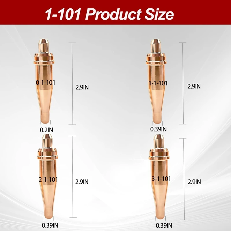 DTA5 For Victor Acetylene Cutting Torch Tips 1-101 Series 0-1-101 1-1-101 2-1-101 3-1-101 Torch Tip Cleaner Included 4Pcs