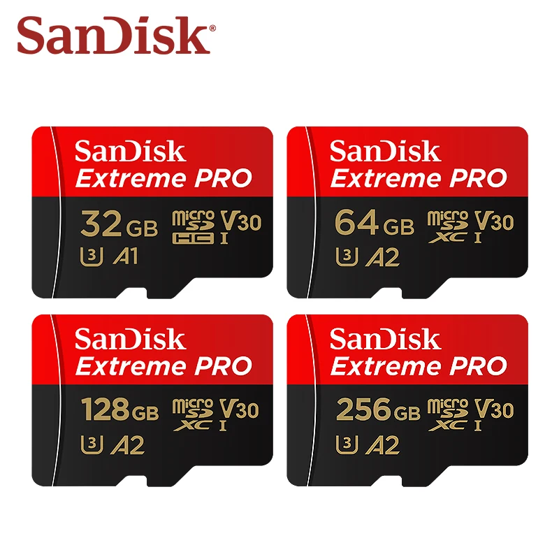 SanDisk A2 TF Card Extreme Pro MicroSDXC 64GB 128GB 256GB 512GB Memory Card A1 32GB Original SDHC Micro SD Card for Phone UVA