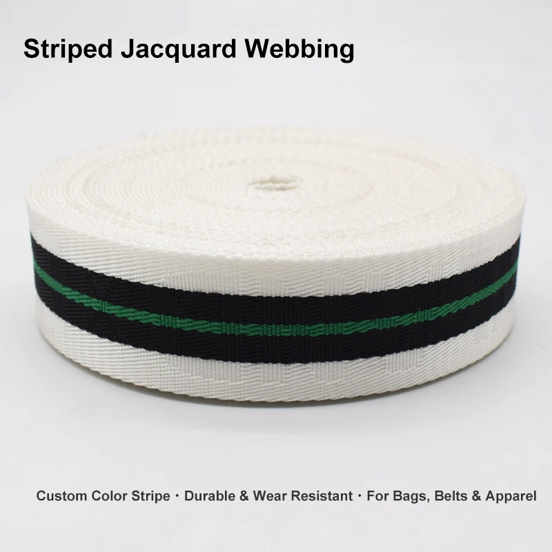 Custom Two-Tone Jacquard Webbing for Phone Lanyard, Pet Leash, Handbag Strap, Backpack Belt, Durable Polyester Nylon Tape