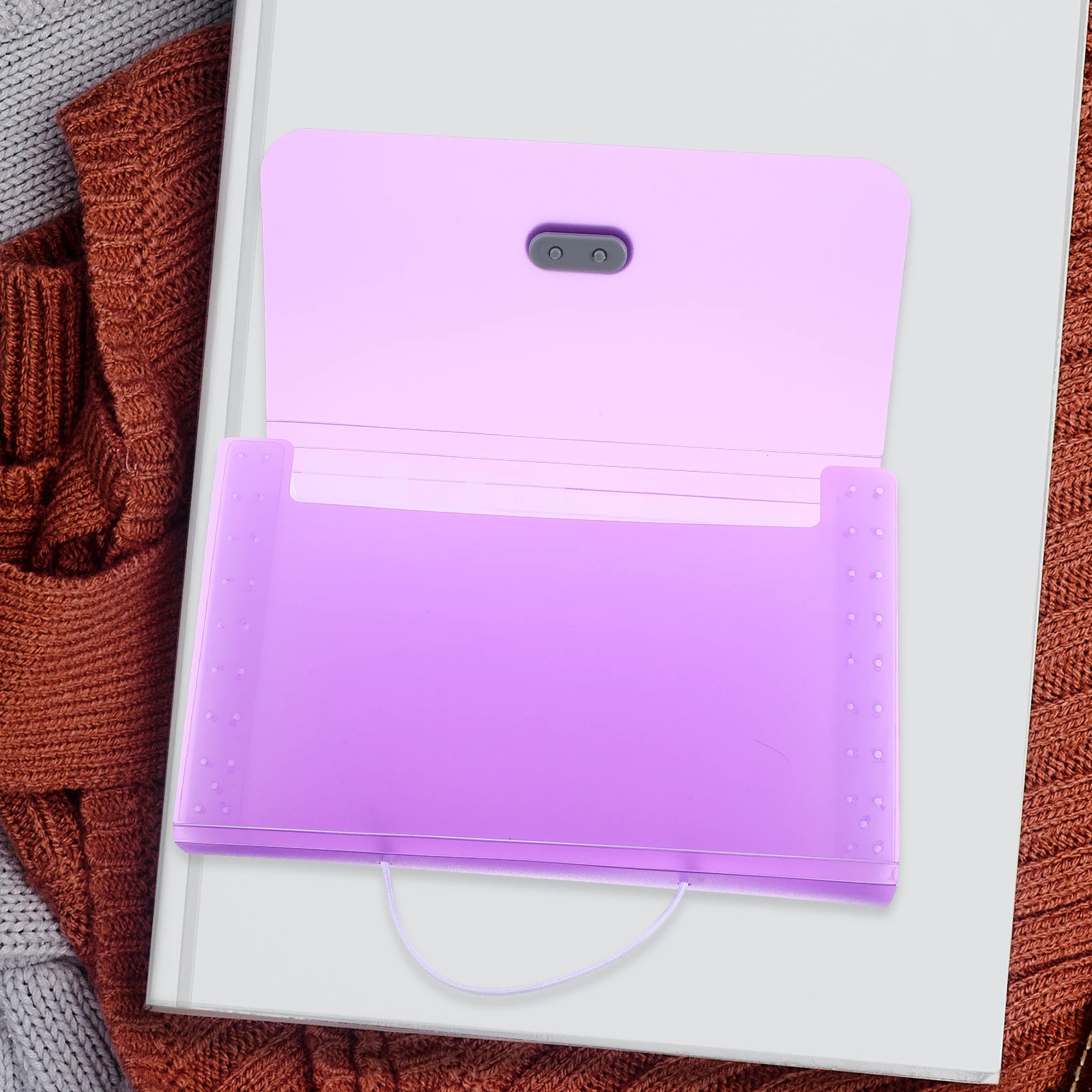 

Large Capacity File Organizer Purple Multi-layer Ticket Folder Accordion Folder Document Binder Receipt Container